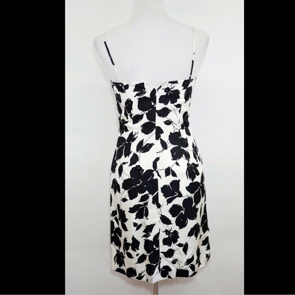 ANN TAYLOR Black & beige floral silk dress NEW - Picture 3 of 8